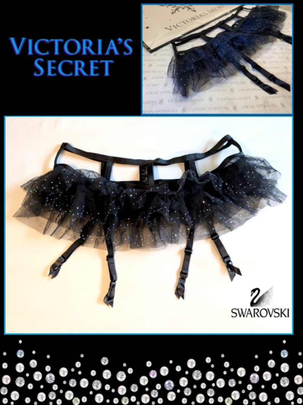 Victoria's Secret Shimmering Tulle Garter Skirt Tutu Cage